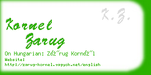 kornel zarug business card